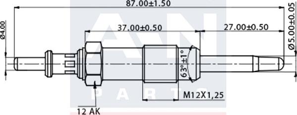 A-N PARTS A-N086250 - Свічка розжарювання ligaparts.com.ua