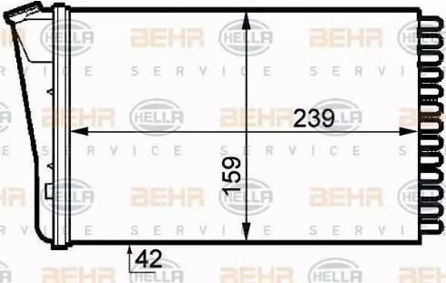 BEHR HELLA SERVICE 8FH 351 313-291 - Теплообмінник, опалення салону ligaparts.com.ua