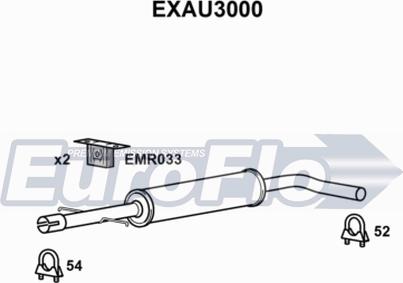 EuroFlo EXAU3000 - Середній глушник вихлопних газів ligaparts.com.ua