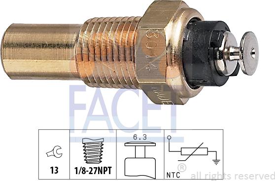 FACET 73014 - Датчик, температура охолоджуючої рідини ligaparts.com.ua