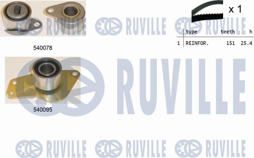 Ruville 550016 - Комплект ременя ГРМ ligaparts.com.ua