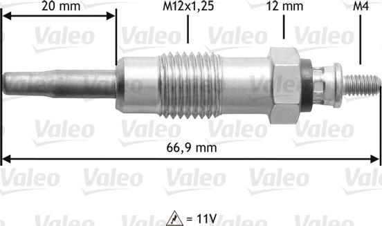 VALEO 345111 - Свічка розжарювання ligaparts.com.ua