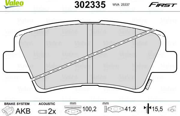 VALEO 302335 - Гальмівні колодки, дискові гальма ligaparts.com.ua